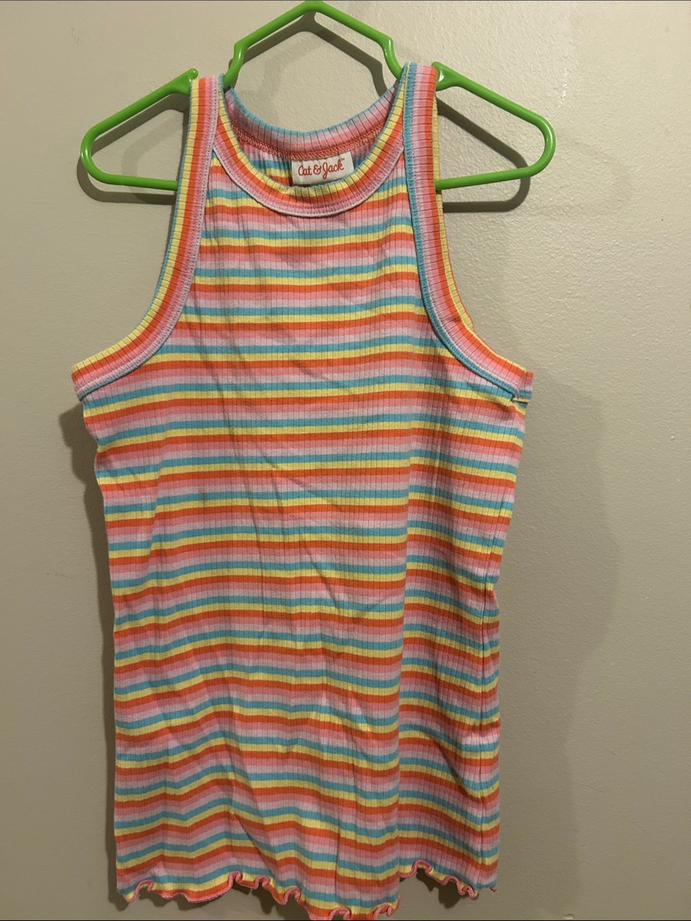 Cat & Jack Rainbow Ribbed Tank Top in Pink, Orange, Yellow, Green, Blue